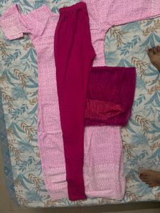 Pink Embroidered Kurta Set