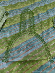 Green Dress Material Slub Cotton