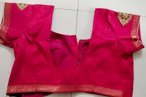 Pink Stiched Saree Blouse Not Used