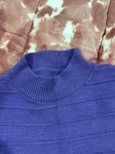 Purple Striped Knit Sweater