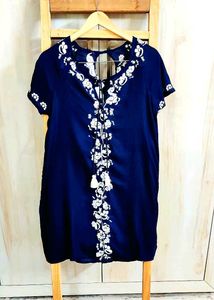 Blue Embroidery Work Top Size-34