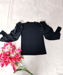 Black Pinteresty Ribbed Top