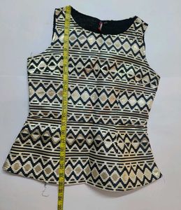 Partywear White Gold Top