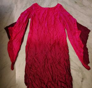 Ombre Silk Kurti with Designer Sleevesb