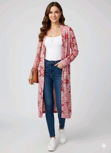 Star Print Duster Cardigan