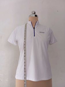 White Half-Zip Sport Top