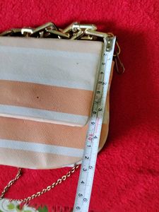 Striped Chain Crossbody Bag