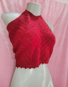 Red Crochet Halter Top