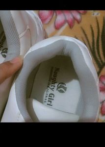 Naughty Girl White Chunky Sneakers