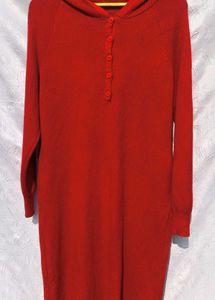 Chic Red Knit Midi Dress ♥️🍒