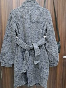 Korean A Shape Double Breasted Coat With Belt