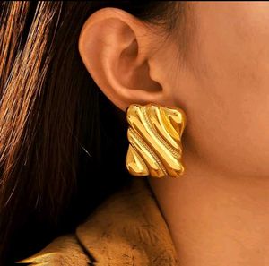 Rectangle Pattern Anti Tarnish Earrings