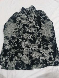 Floral Print Sheer Blouse