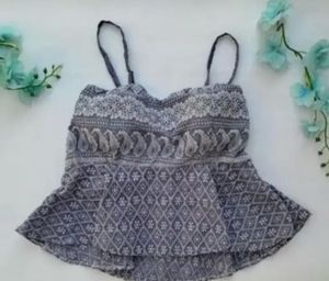 Embroidered Peplum Top
