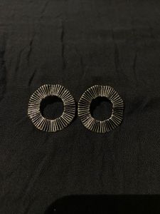Silver Gunmetal Hoop Earrings