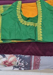 ...Beautiful Silk Saree With Stiched Blouse 34 To