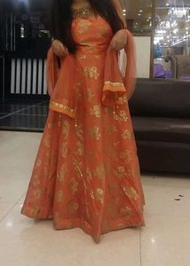 Orange gold festive Gown