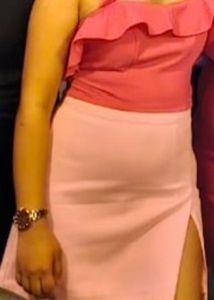 🎀Pink Ruffled Corset Top - Size Small 🎀