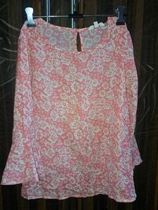 Floral Print Flared Sleeve Top