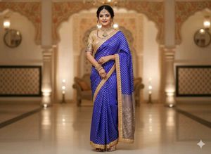 Elegant blue Embroidered saree