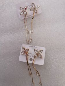 Floral Zircon Drop Earrings - 1 Jodhi