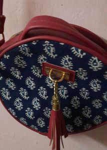 Round Paisley Print Crossbody Bag