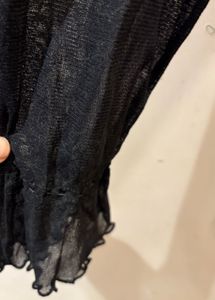 Front Tie Beautiful Black Mesh Top