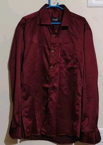 Burgundy No Fuss Button-Down Shirt