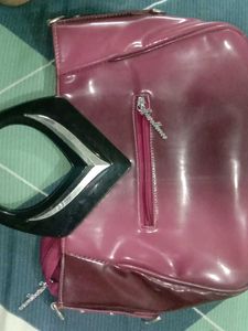 Maroon Floral Handbag