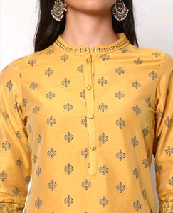 Mustard Yellow Printed Kurta Set – Preloved, Gentl