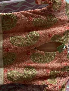 Elegant Peach Ethnic Gown