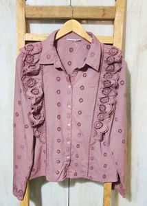 Cute Tan colour Eyelet Shirt size-38