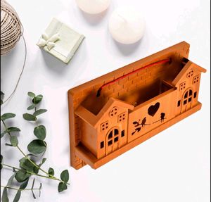 6 Hooks House Design Wooden Keys Stand for Entrywa