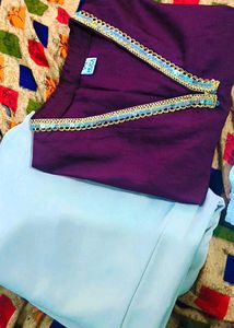 Purple & Blue Embellished Outfit