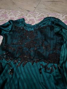 Limited Offer peacock Color Designer Gown