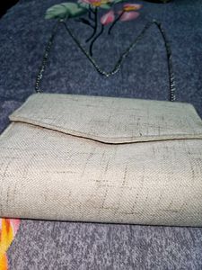 Vintage Silver Clutch with Chain