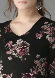 Here & Now Black Flower Dress