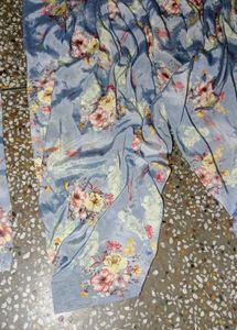 Silver Crape Silk Suit