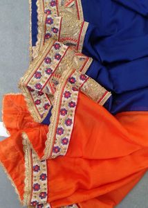 Orange Embroidered Sari