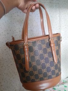Brown Bucket Handbag