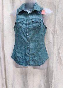 362711. Denim Sleeveless Top