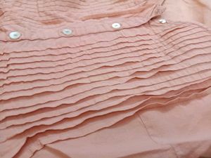 Peach Pleated Top