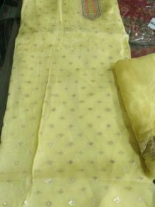 Yellow Embellished Salwar Suit