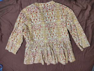 Flared Kurti With Mandarin Collar