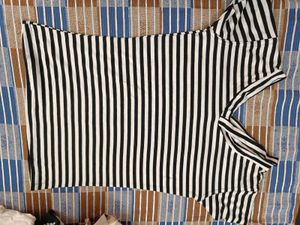 Black And White Lined Top