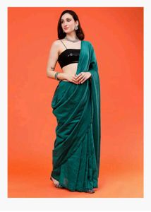 Solid Pure Khadi Cotton Saree With Tassels Attache