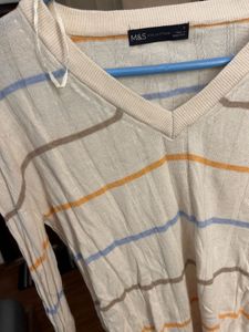 Striped marks and spencer V-Neck Top