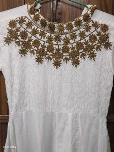 Elegant White Embroidered Dress