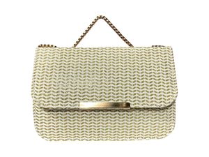 White Sequence Work Designer Shimmery Handbag with