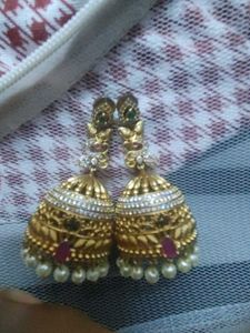 Gold Jhumka Earrings